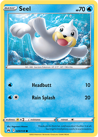 Seel  29/159 Pokémon TCG Crown Zenith