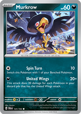 Murkrow [Reverse Holo]  131/193 Pokémon TCG Paldea Evolved