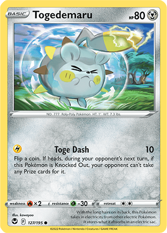 Togedemaru  127/195 Pokémon TCG Silver Tempest