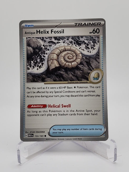 153/165 Antique Helix Fossil  Pokémon TGC Scarlet & Violet - 151