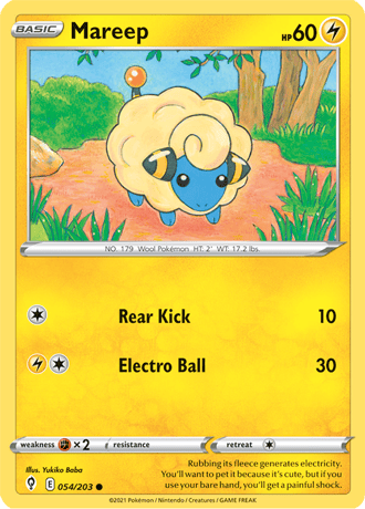 Mareep  54/203 Pokémon TCG Evolving Skies