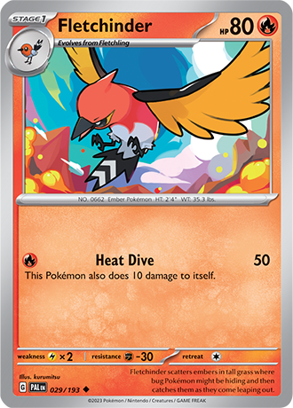 Fletchinder [Reverse Holo]  29/193 Pokémon TCG Paldea Evolved