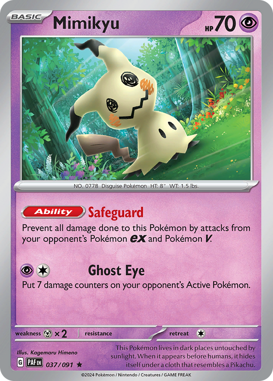 Mimikyu  37/91 Pokémon TCG Paldean Fates