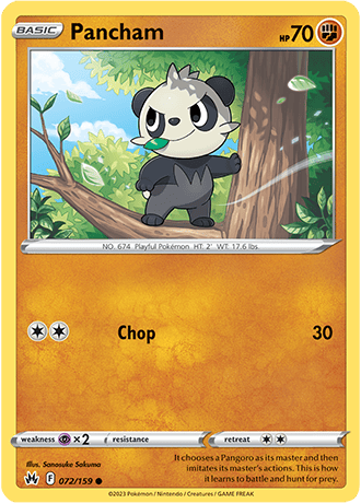 Pancham  72/159 Pokémon TCG Crown Zenith