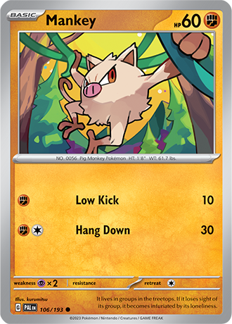 Mankey  106/193 Pokémon TCG Paldea Evolved