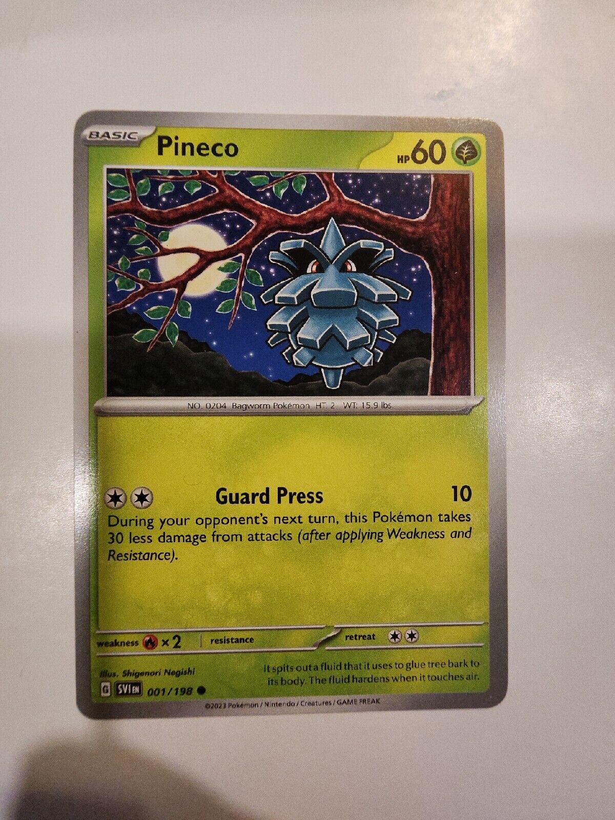 Pineco 1/198 Pokémon TGC Scarlet & Violet