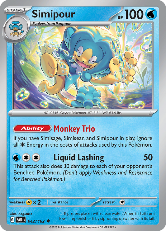 Simipour  42/182 Pokémon TCG Paradox Rift