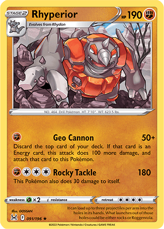 Rhyperior  91/196 Pokémon TCG Lost Origin