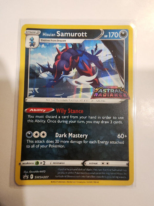 Pokémon TCG  Hisuian Samurott SWSH207 - Astral Radiance Pre-Release Promo - NM