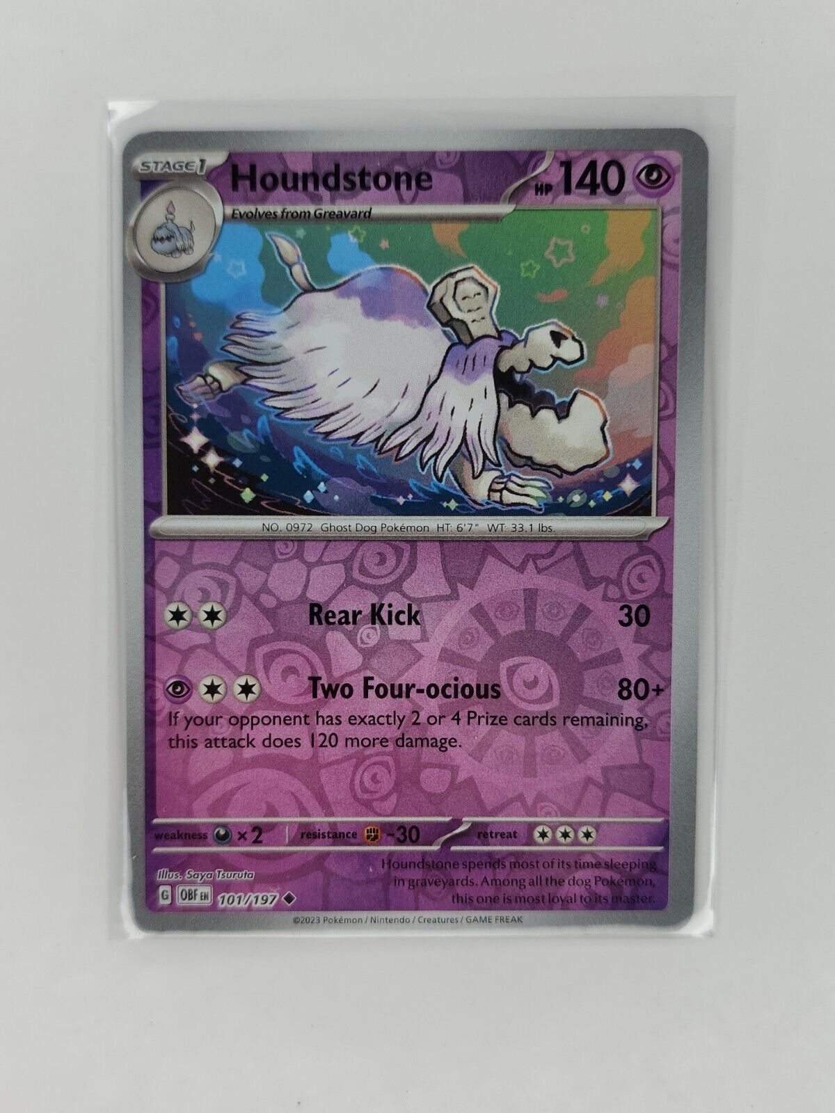 Houndstone [Reverse Holo] 101/197 Pokémon TGC Obsidian Flames