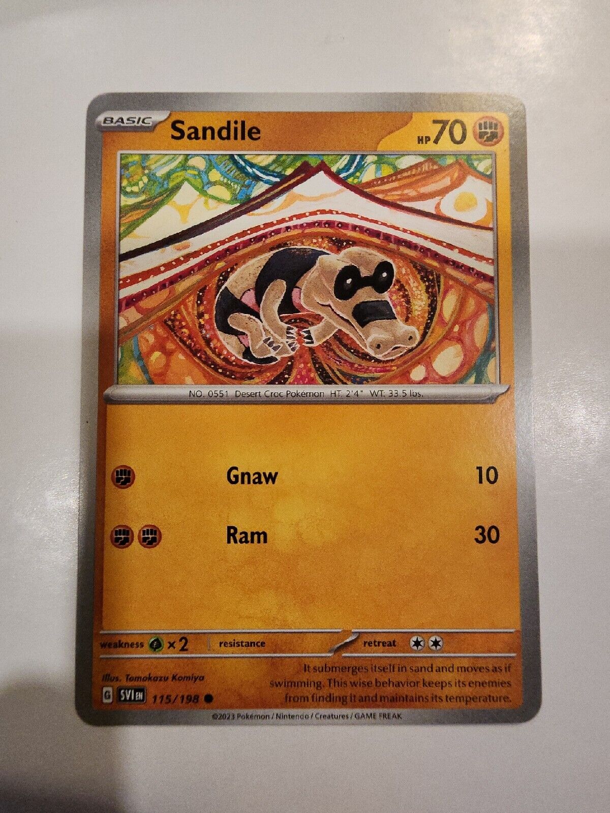 Sandile 115/198 Pokémon TGC Scarlet & Violet