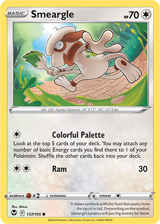 Smeargle  137/195 Pokémon TCG Silver Tempest