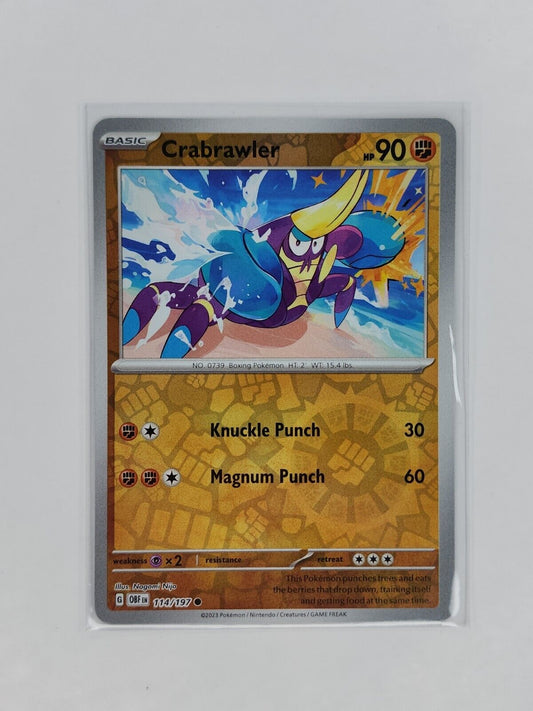 Crabrawler [Reverse Holo] 114/197 Pokémon TGC Obsidian Flames