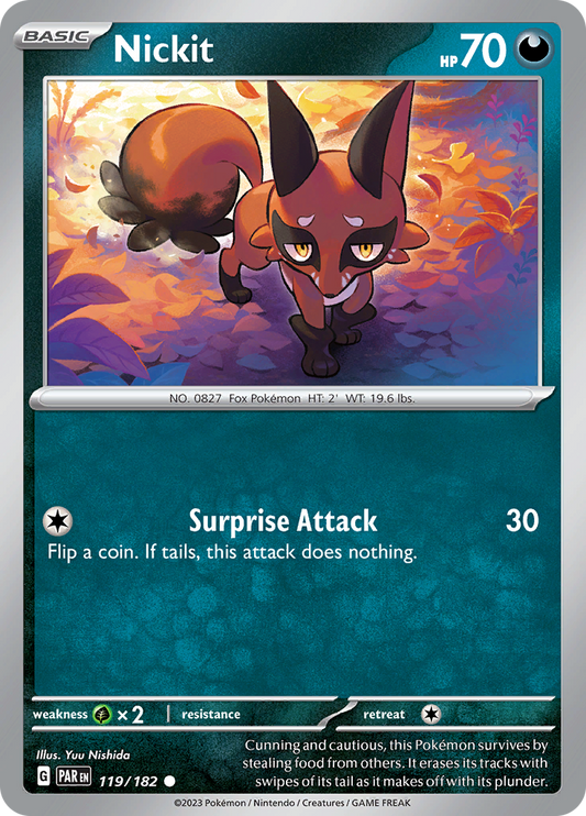 Nickit  119/182 Pokémon TCG Paradox Rift