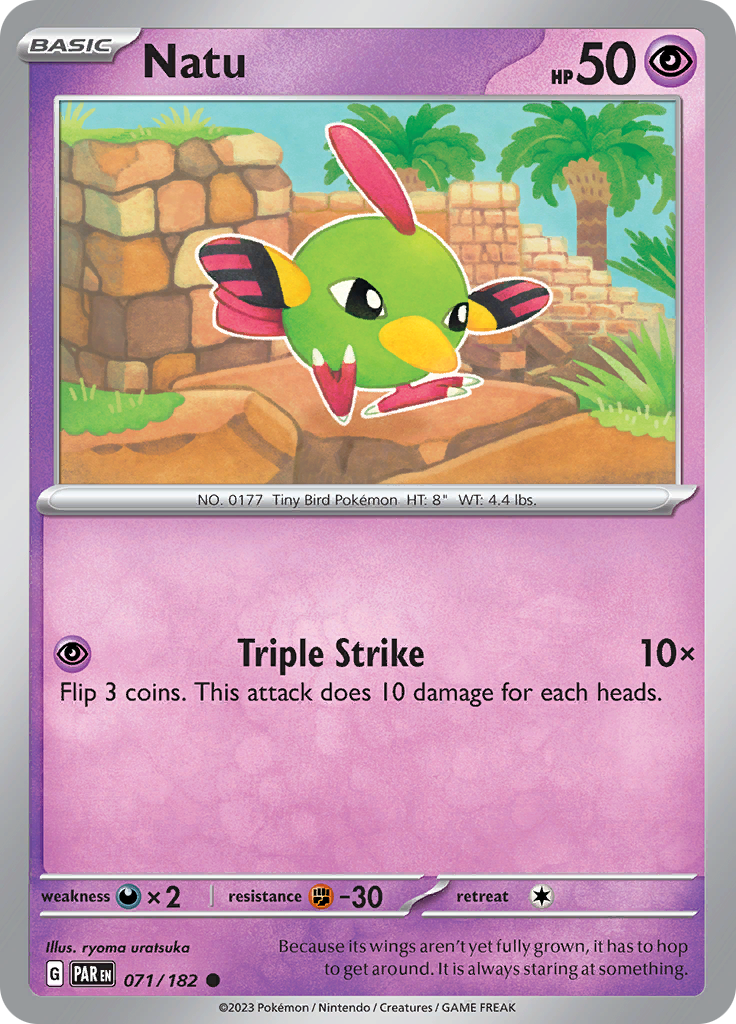 Natu  71/182 Pokémon TCG Paradox Rift