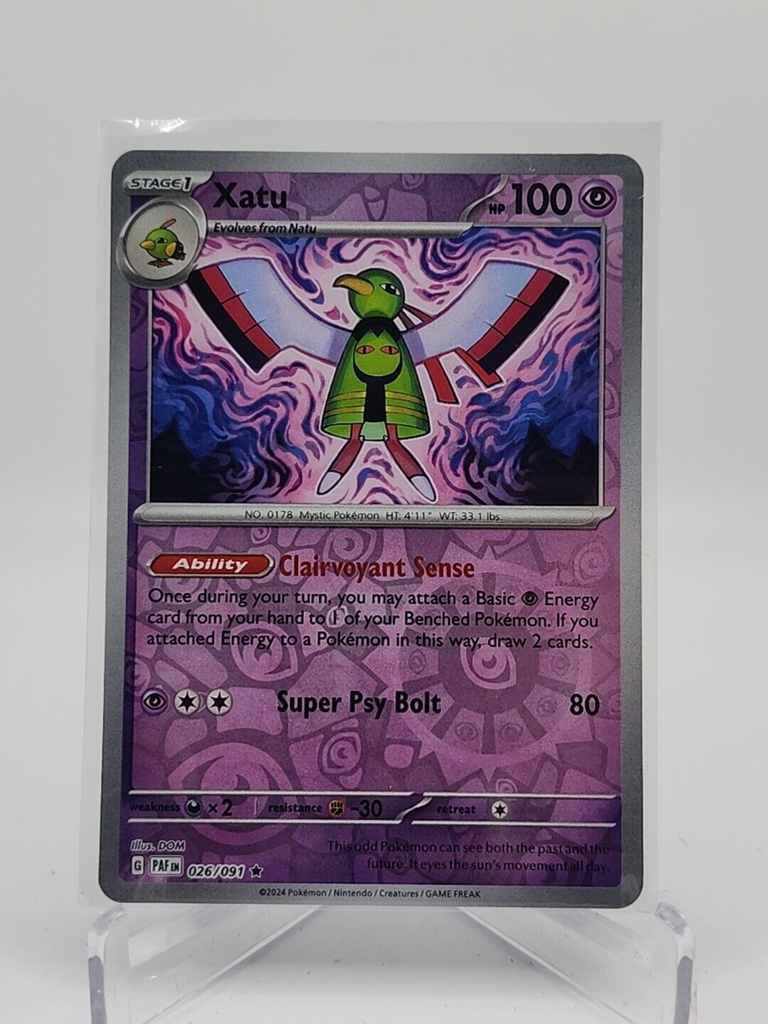 Xatu [Reverse Holo]  26/91 Pokémon TCG Paldean Fates