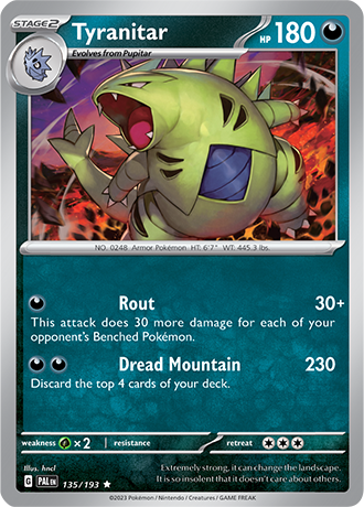 Tyranitar [Reverse Holo]  135/193 Pokémon TCG Paldea Evolved