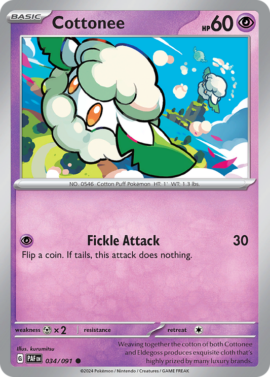 Cottonee  34/91 Pokémon TCG Paldean Fates