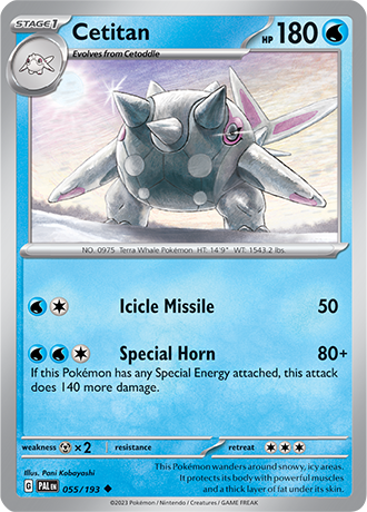 Cetitan  55/193 Pokémon TCG Paldea Evolved