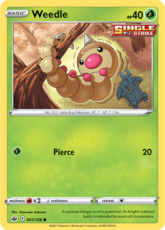 Weedle [Reverse Holo]  1/203 Pokémon TCG Chilling Reign