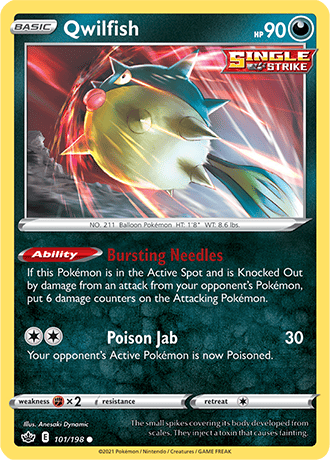 Qwilfish  101/203 Pokémon TCG Chilling Reign