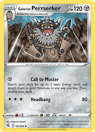 Galarian Perrserker  181/264 Pokémon TCG Fusion Strike