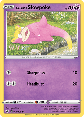 Galarian Slowpoke [Reverse Holo]  54/203 Pokémon TCG Chilling Reign