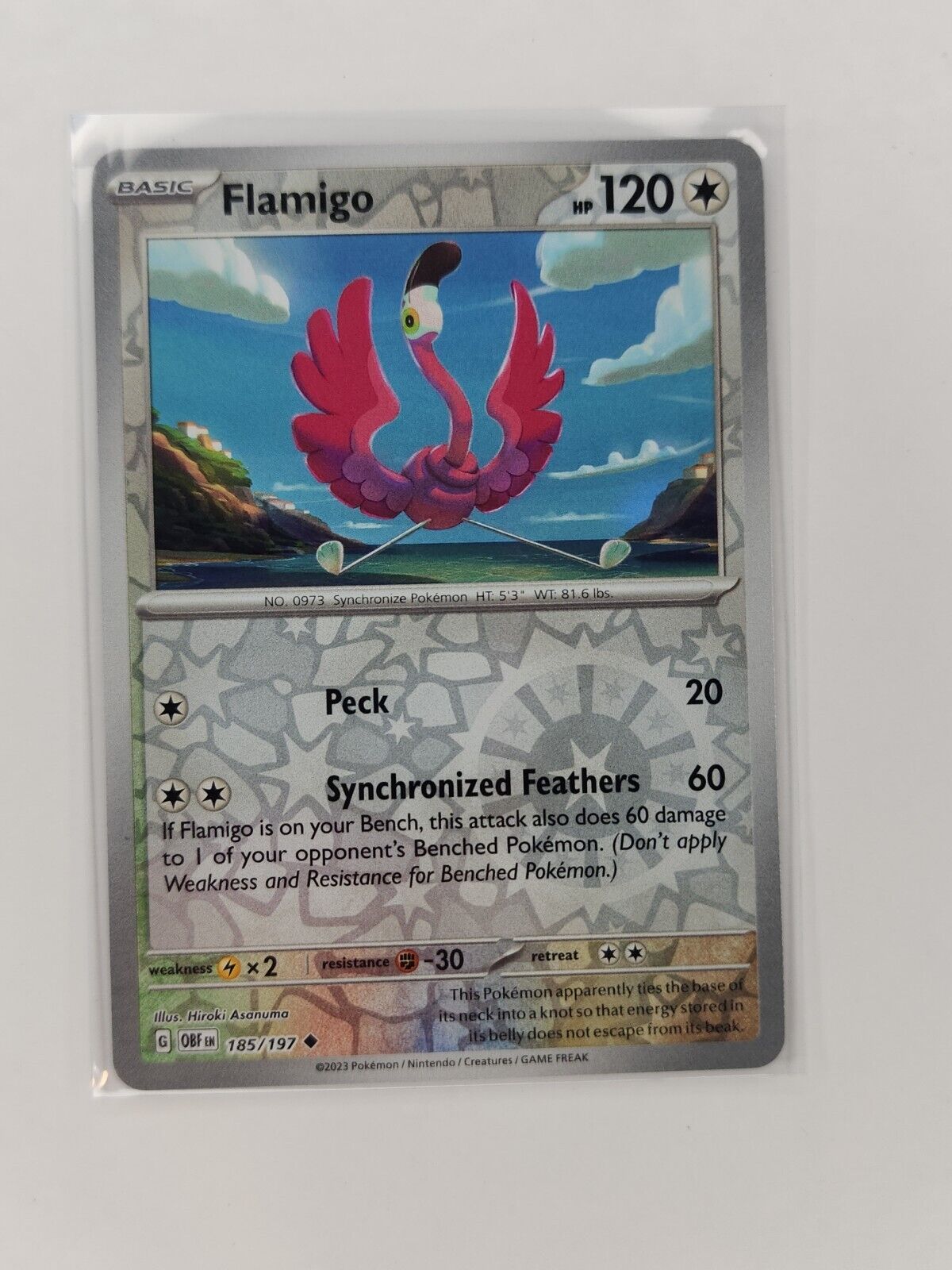 Flamigo [Reverse Holo] 185/197 Pokémon TGC Obsidian Flames