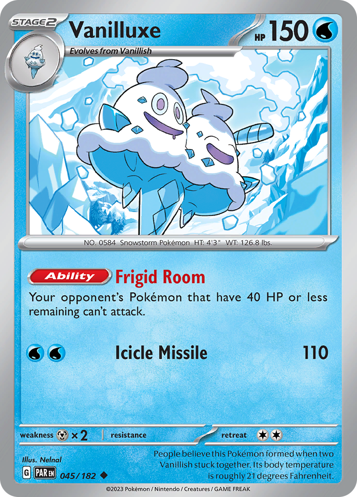 Vanilluxe  45/182 Pokémon TCG Paradox Rift