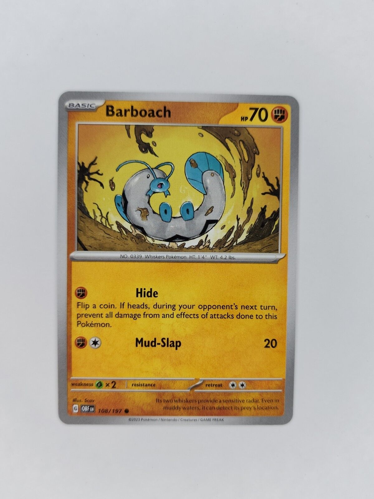 Barboach 108/197 Pokémon TGC Obsidian Flames