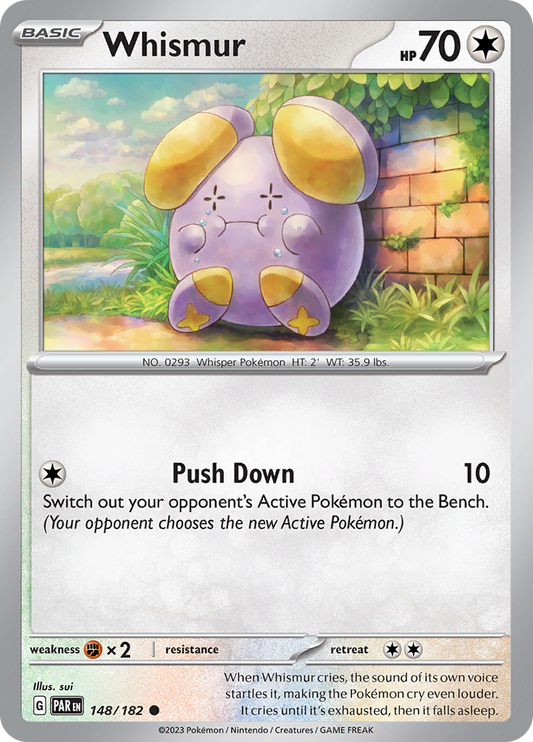 Whismur  148/182 Pokémon TCG Paradox Rift