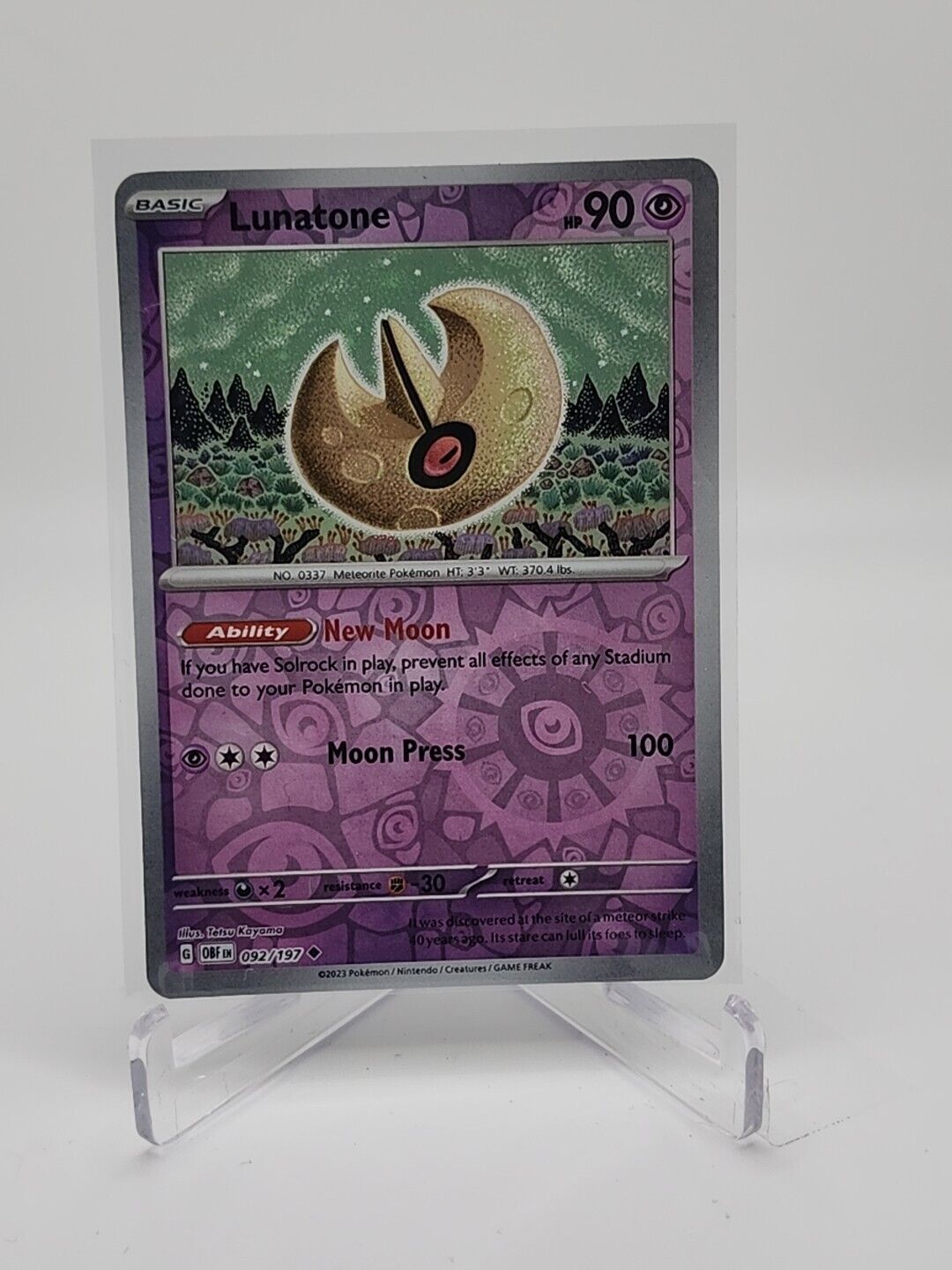 92/197 Lunatone [Reverse Holo] Pokémon TCG Obsidian Flames