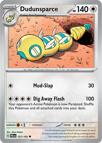 Dudunsparce  157/193 Pokémon TCG Paldea Evolved