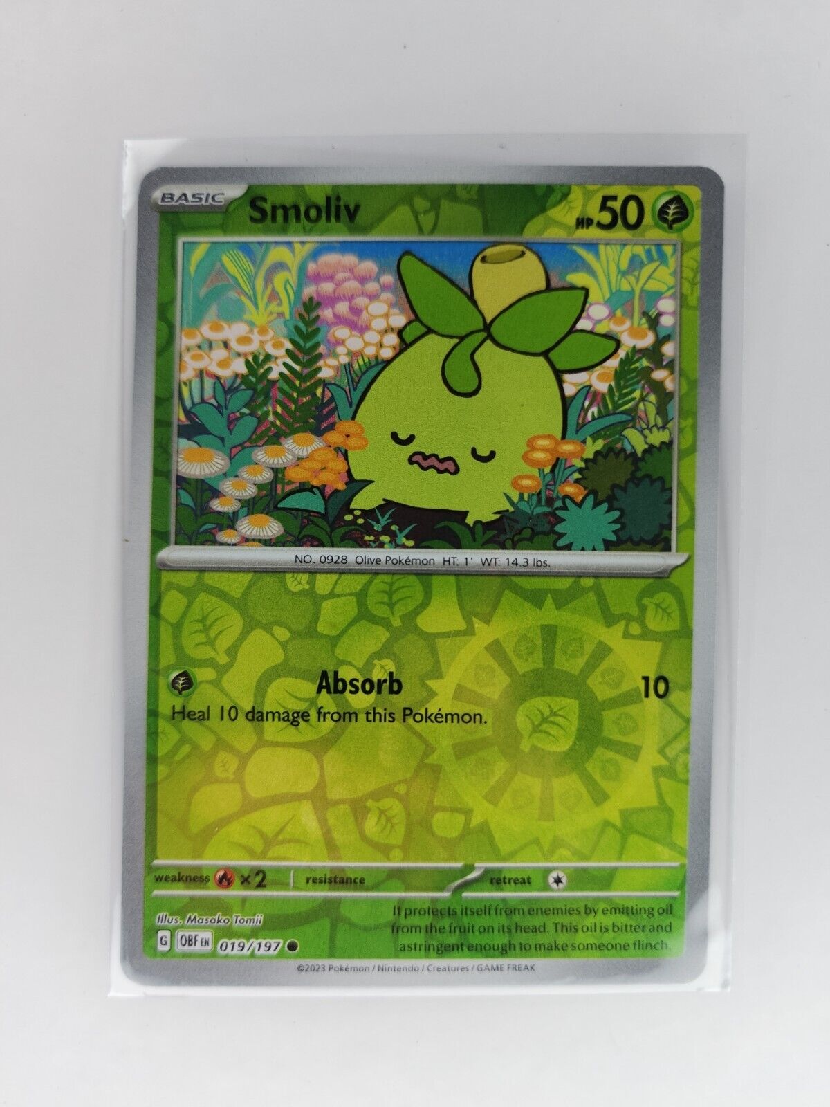 Smoliv [Reverse Holo] 19/197 Pokémon TGC Obsidian Flames