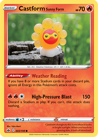 Castform Sunny Form  22/203 Pokémon TCG Chilling Reign