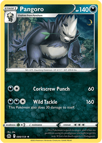 Pangoro  80/159 Pokémon TCG Crown Zenith