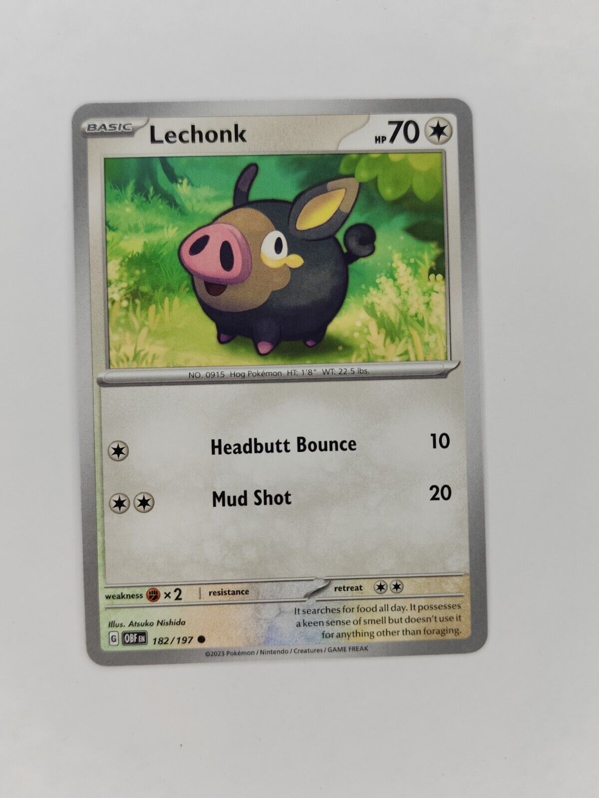 Lechonk 182/197 Pokémon TGC Obsidian Flames