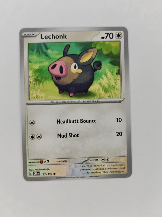 Lechonk 182/197 Pokémon TGC Obsidian Flames