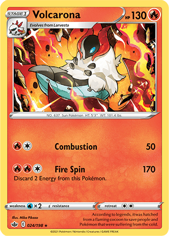 Volcarona [Reverse Holo]  24/203 Pokémon TCG Chilling Reign