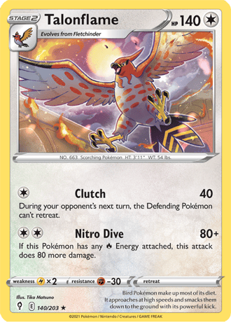 Talonflame  140/203 Pokémon TCG Evolving Skies