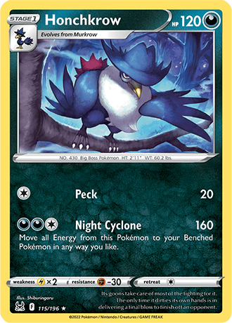 Honchkrow  115/196 Pokémon TCG Lost Origin