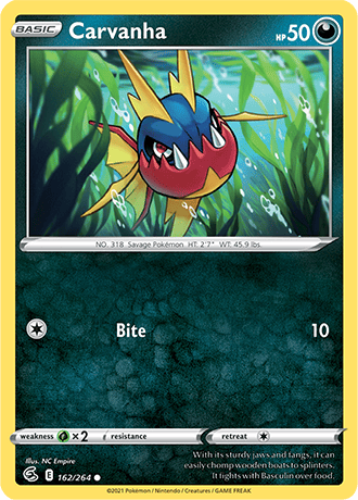 Carvanha  162/264 Pokémon TCG Fusion Strike