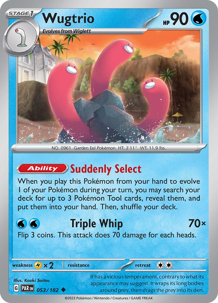 Wugtrio  53/182 Pokémon TCG Paradox Rift