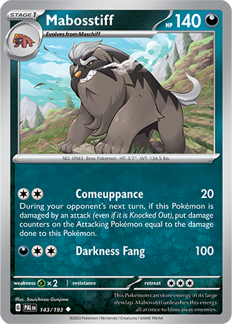 Mabosstiff  143/193 Pokémon TCG Paldea Evolved