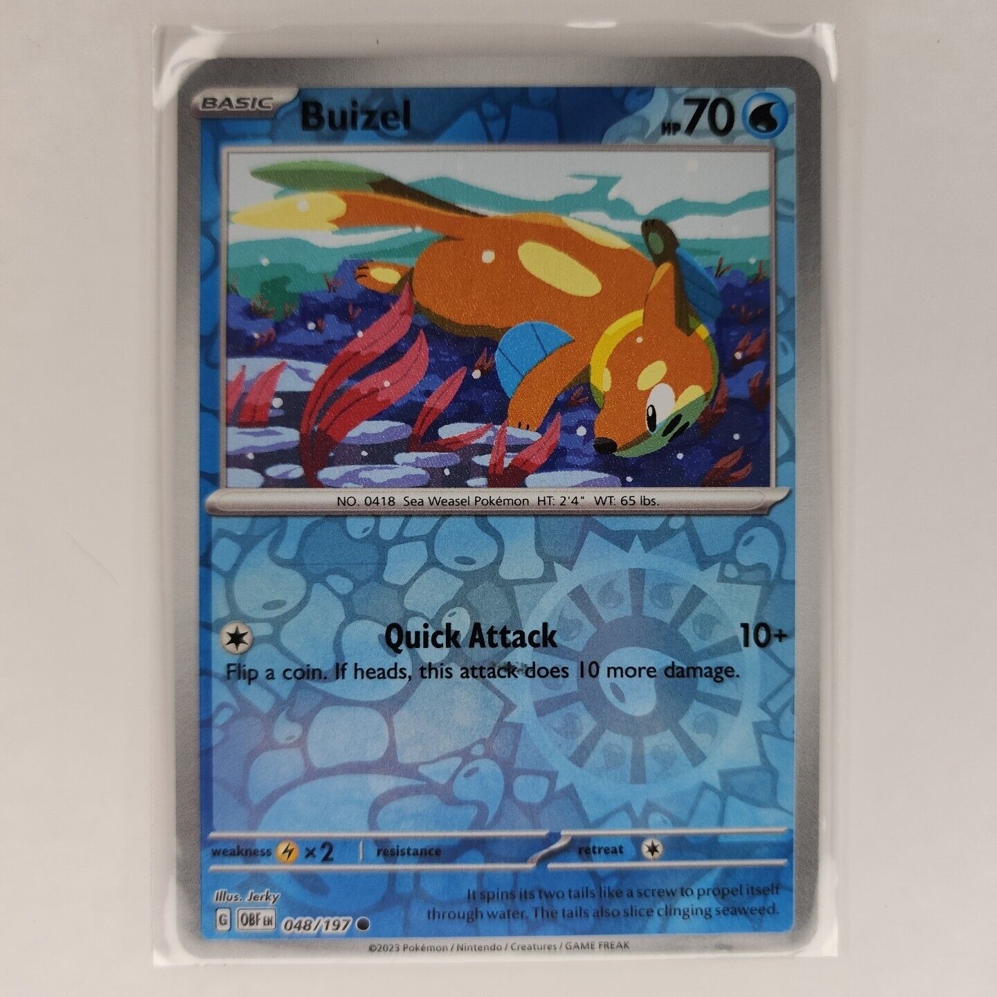 Buizel [Reverse Holo] 48/197 Pokémon TGC Obsidian Flames