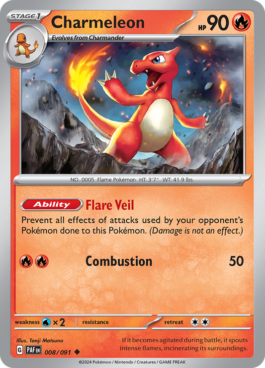 Charmeleon  8/91 Pokémon TCG Paldean Fates