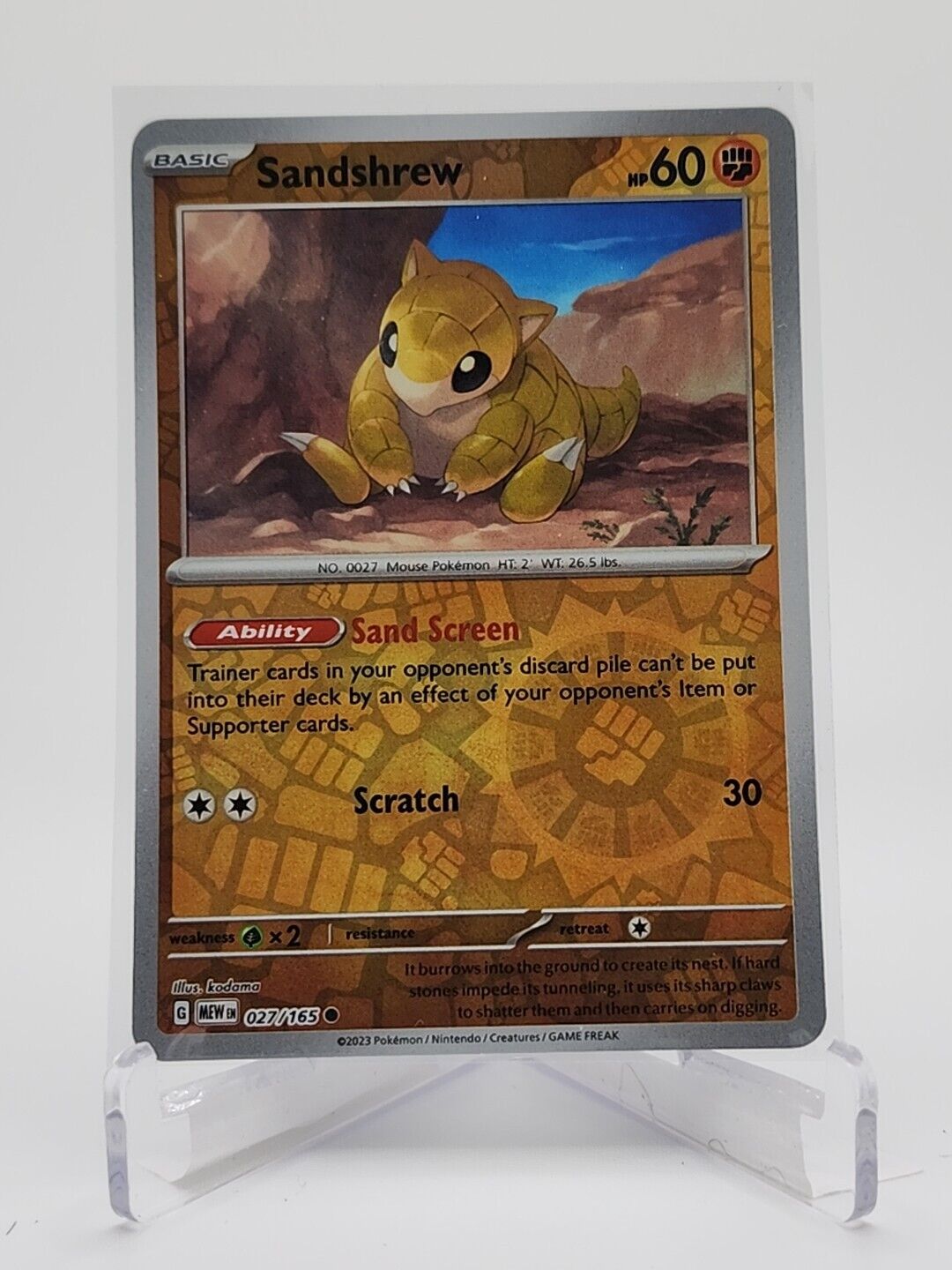 27/165 Sandshrew [Reverse Holo]  Pokémon TGC Scarlet & Violet - 151