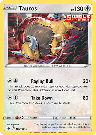 Tauros [Reverse Holo]  115/203 Pokémon TCG Chilling Reign