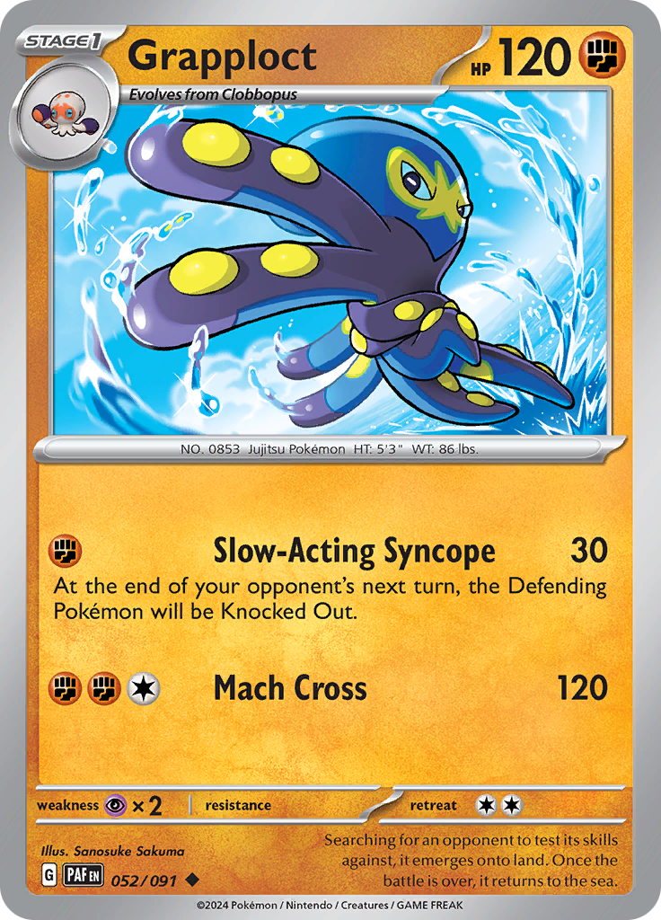 Grapploct  52/91 Pokémon TCG Paldean Fates