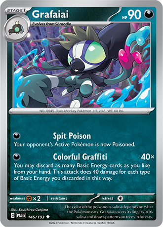 Grafaiai [Reverse Holo]  146/193 Pokémon TCG Paldea Evolved